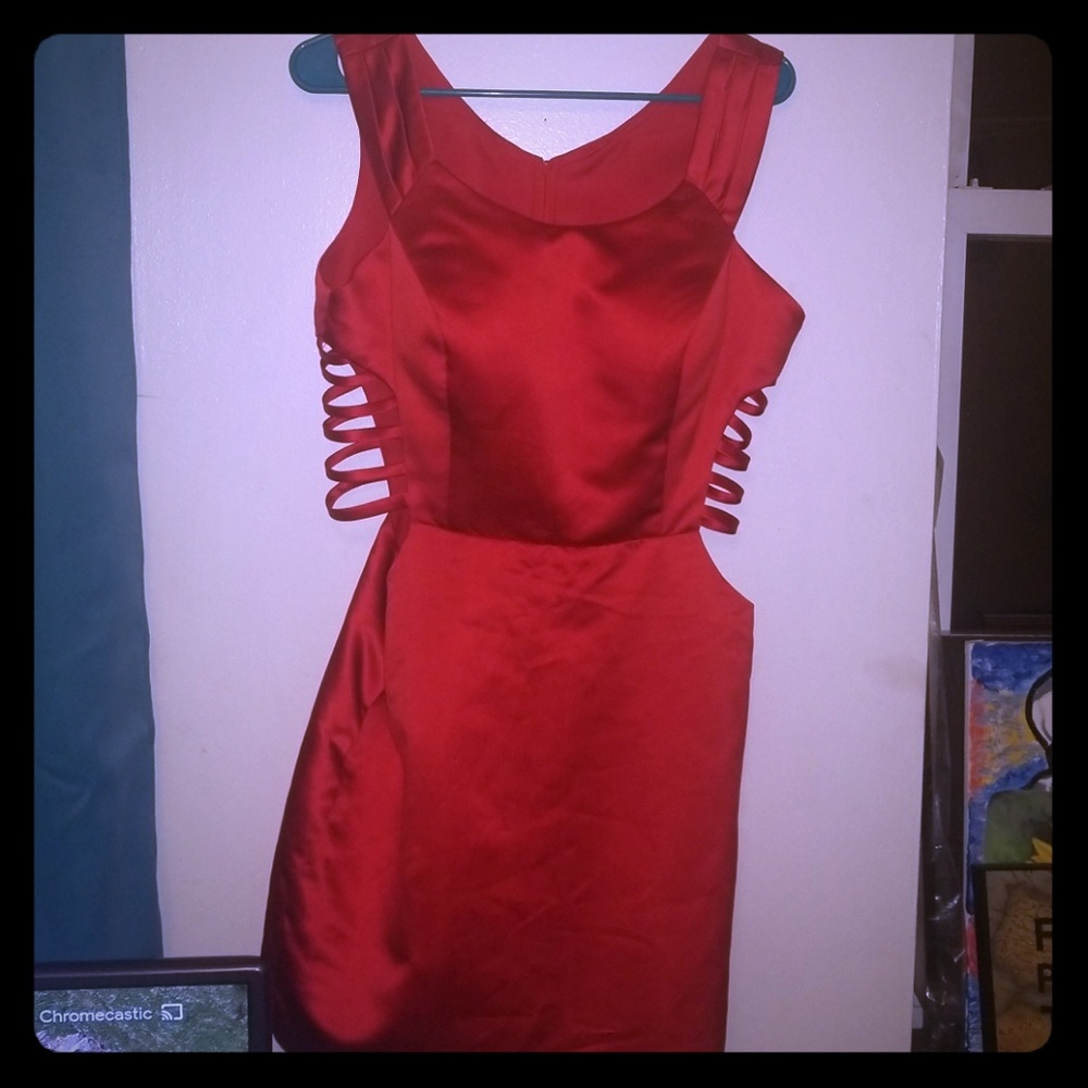 Sleek Red Cocktail Dress